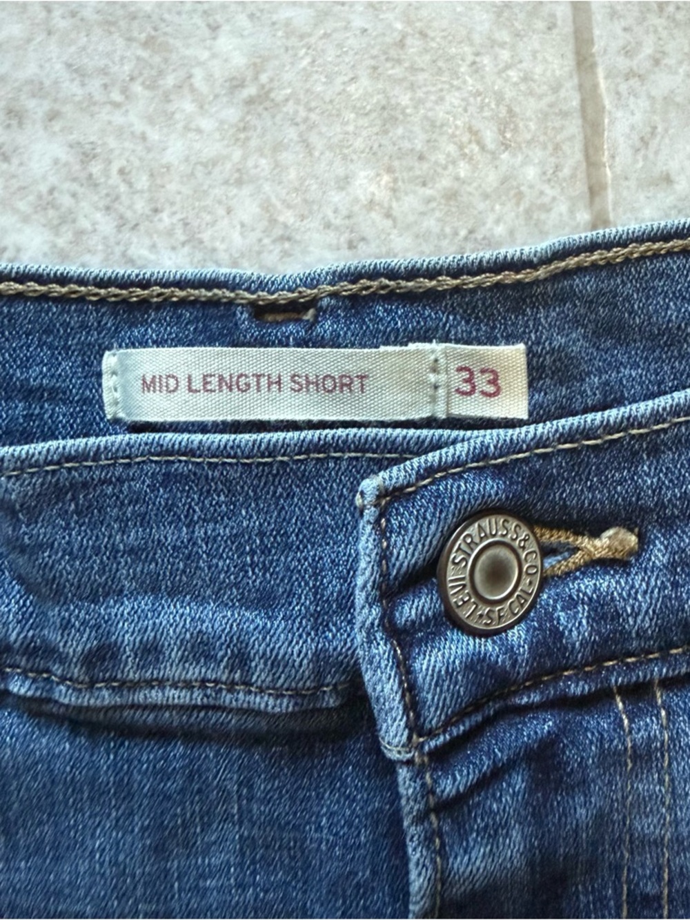 Levi's Dark Blue Denim Shorts - Picture 3 of 3